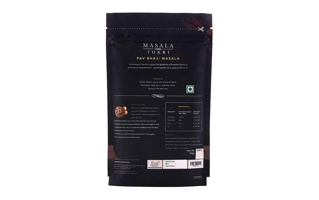 Masala Tokri Pav Bhaji Masala    Pack  125 grams